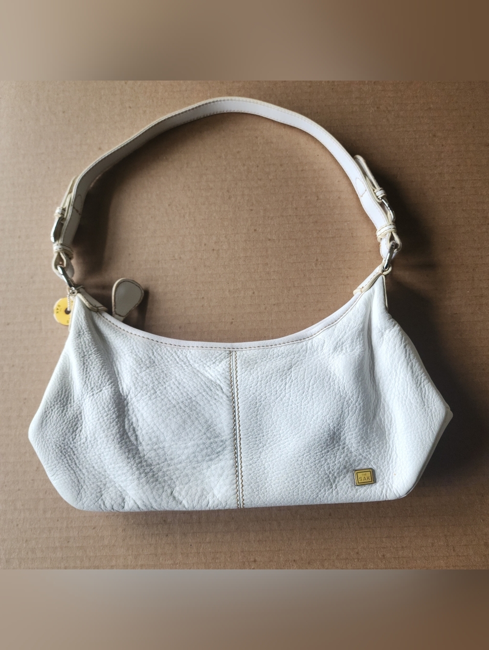 Vintage The Sak Ivory Leather Shoulder Bag